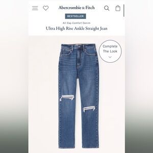 Abercrombie & fitch curve jeans (the ankle straight ultra high rise)